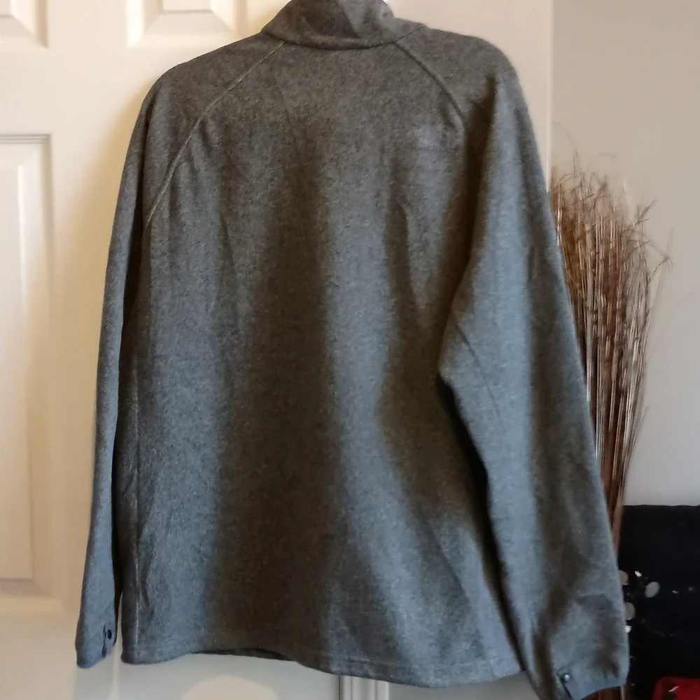 The North Face Fleece Jacket Full Zip Gray Mens XL Lightweight Warm‎ Outerwear